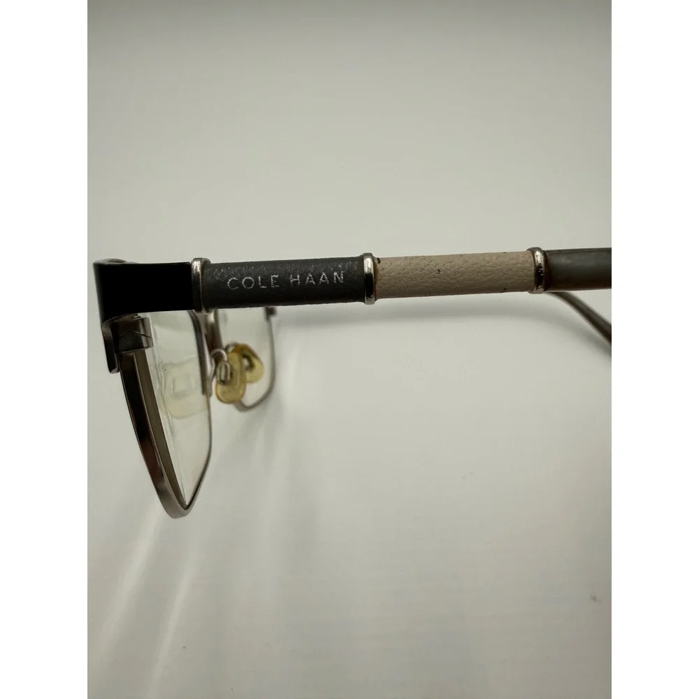 Cole Haan Eyeglasses Women Gunmetal Black Good Rectangular Metal Frame